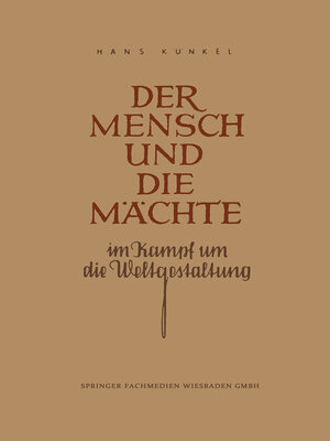 cover image of Der Mensch und die Mächte im Kampf um die Weltgestaltung
